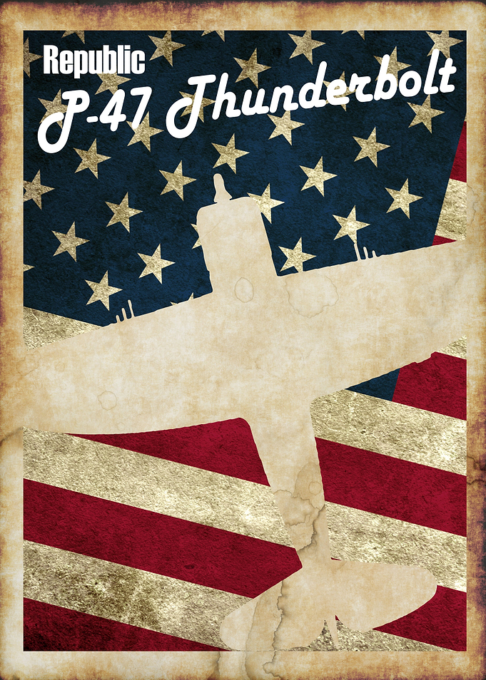 P-47 Thunderbolt vintage style poster