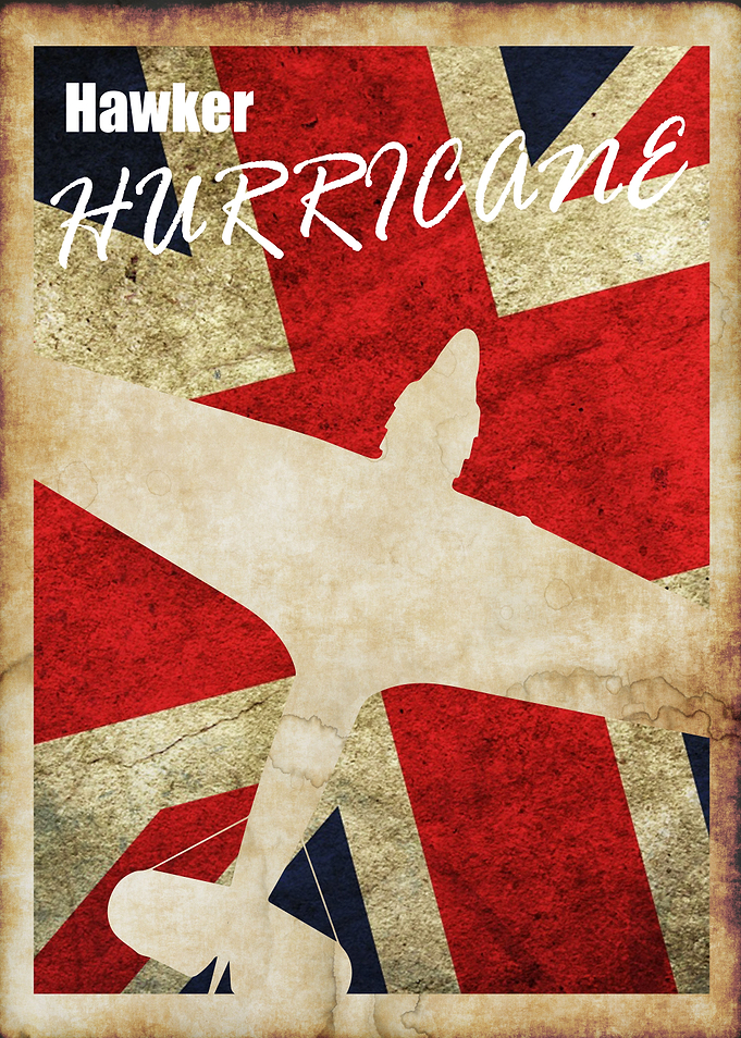 Hawker Hurricane Vintage WW2 poster