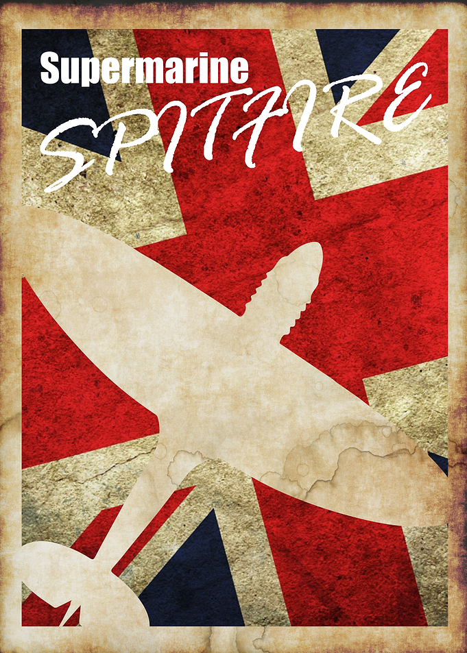 Supermarine Spitfire Vintage WW2 poster