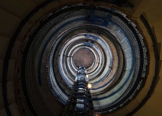 An old lighthouse spiral stairs