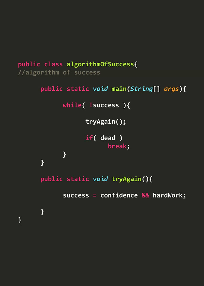 Programmer poster 'Algorithm of Success' in java