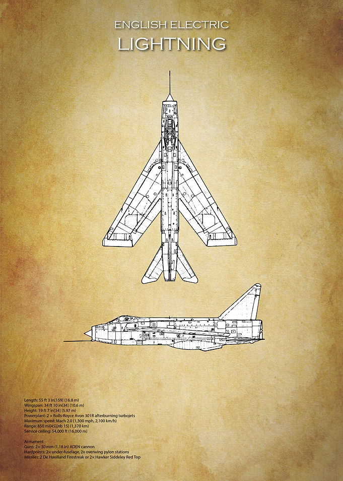 English Electric Lightning Jet Blueprint