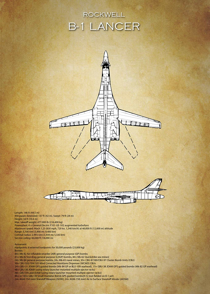 Rockwell B-1 Lancer Blueprint