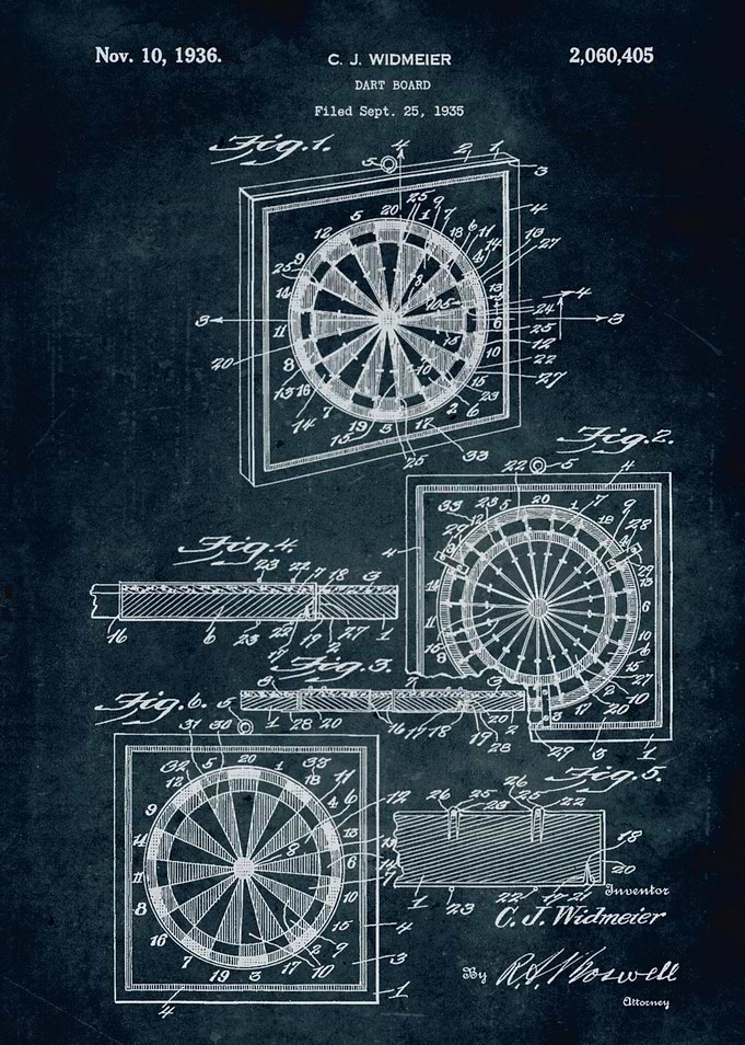 No297 - 1935 - Dart board - Inventor Widmeier