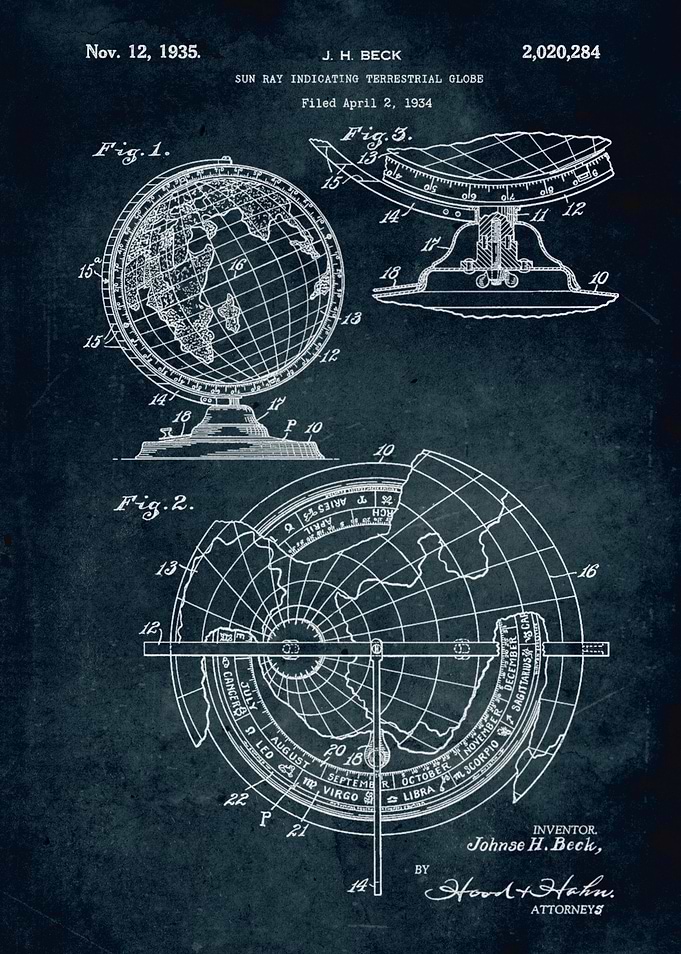 No294 -1934 - Sun ray indicating terrestrial globe