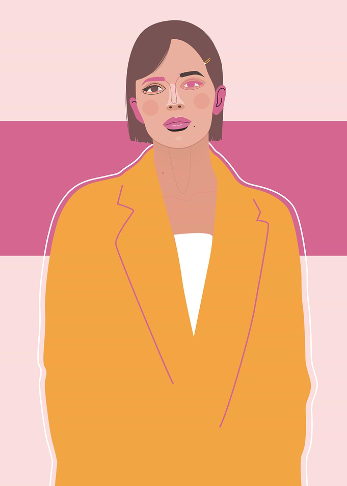 Yellow coat.