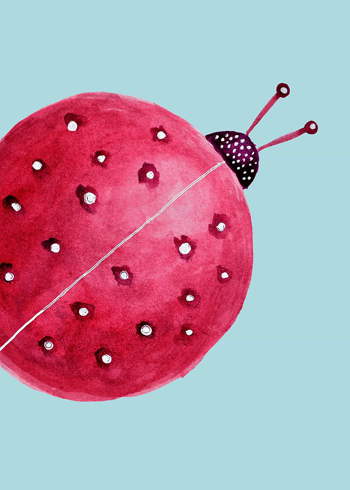 Beautiful Abstract Watercolor Ladybug