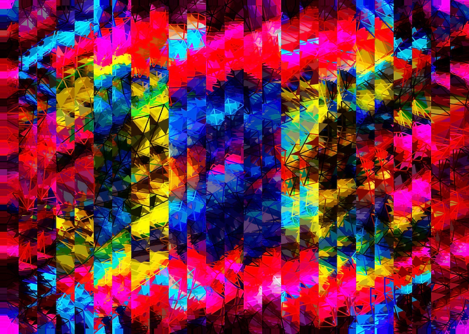 psychedelic geometric painting abstract pattern in
