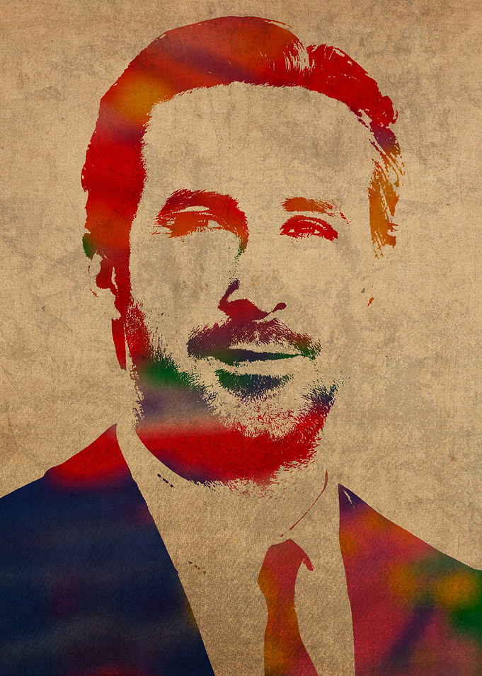 Ryan Gosling Watercolor Portrait