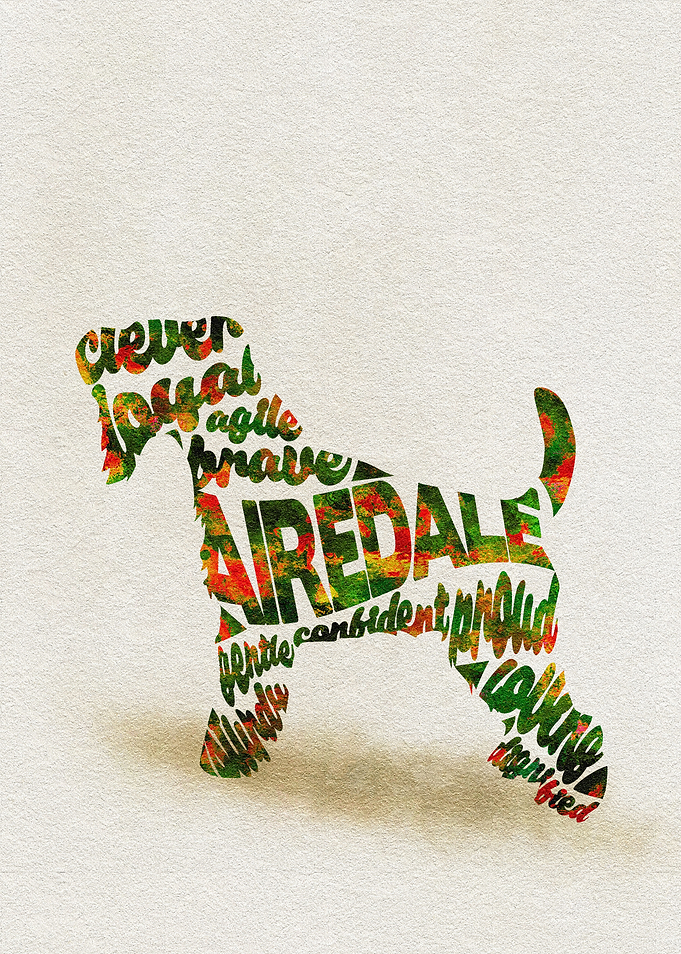 Airedale Terrier Dog Typo
