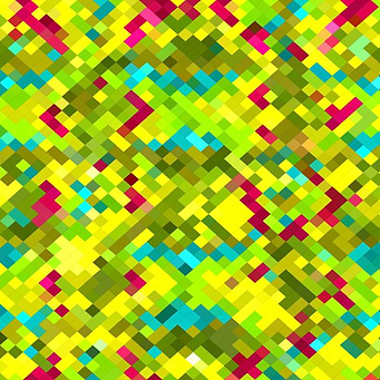 square pixel pattern abstract in yellow green blue