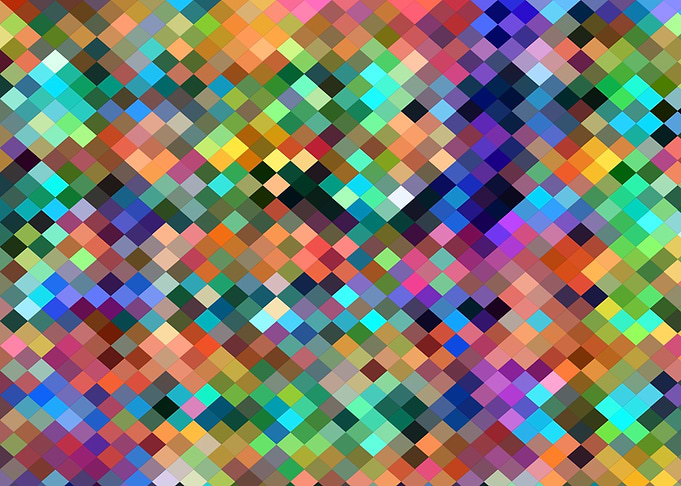 geometric square pixel pattern abstract in orange
