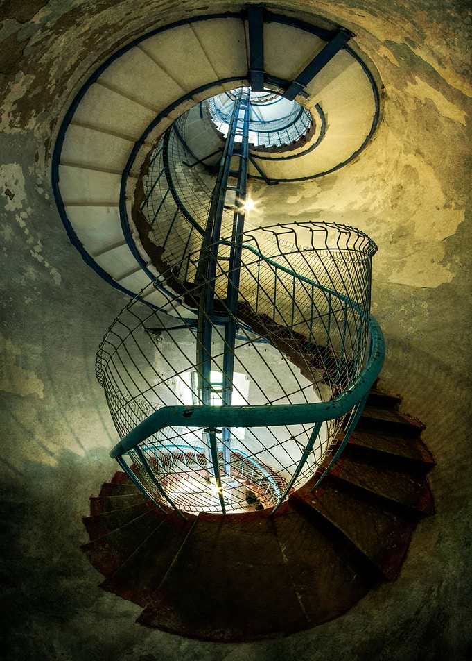 Inside the old lighthouse