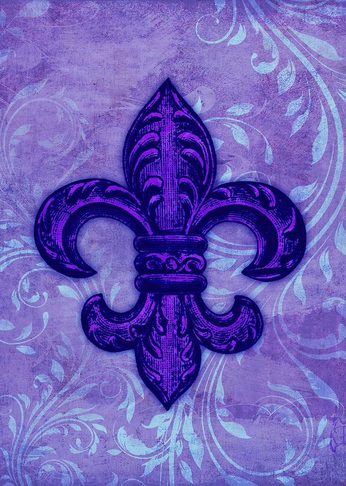 Purple French Fleur De Lys