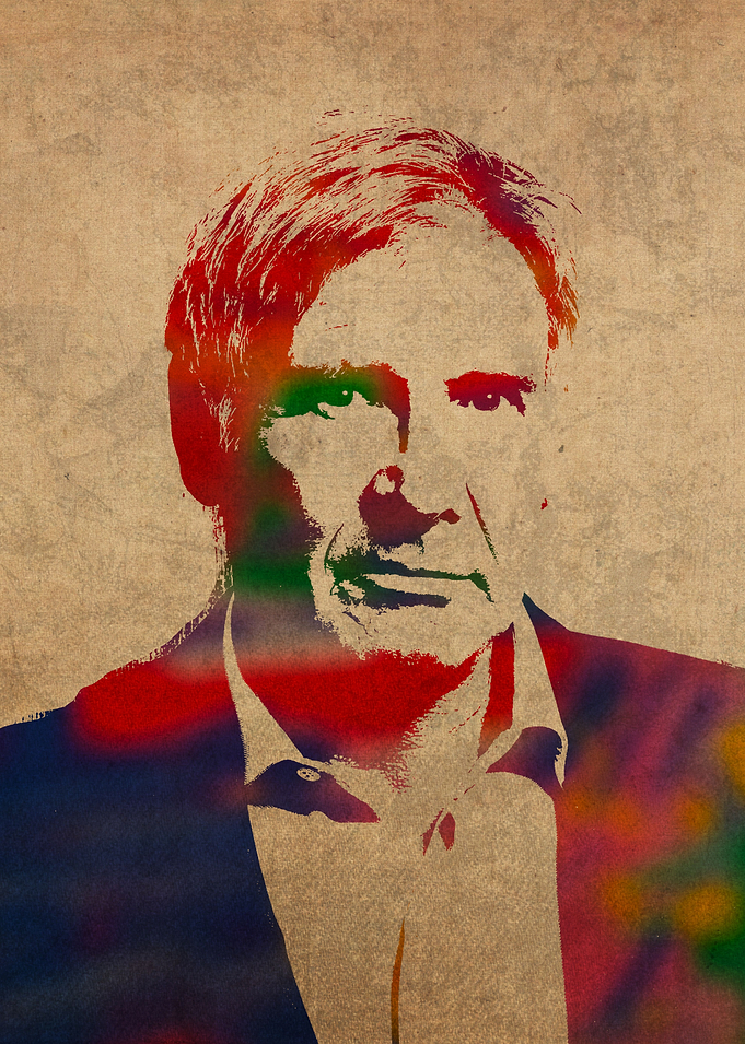 Harrison Ford Watercolor Portrait