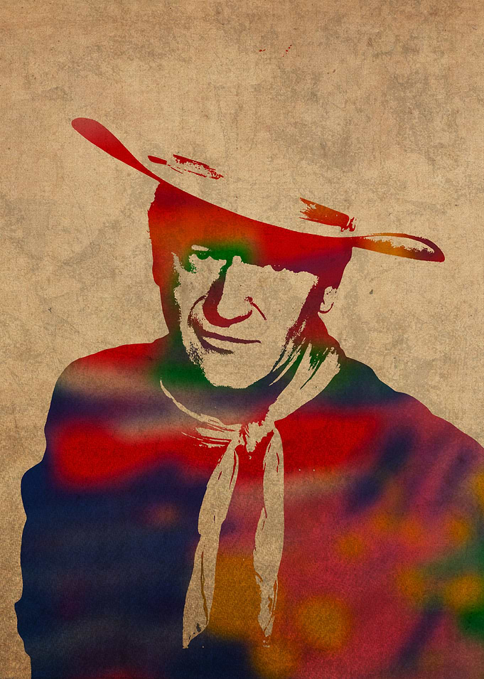 John Wayne Watercolor Portraits