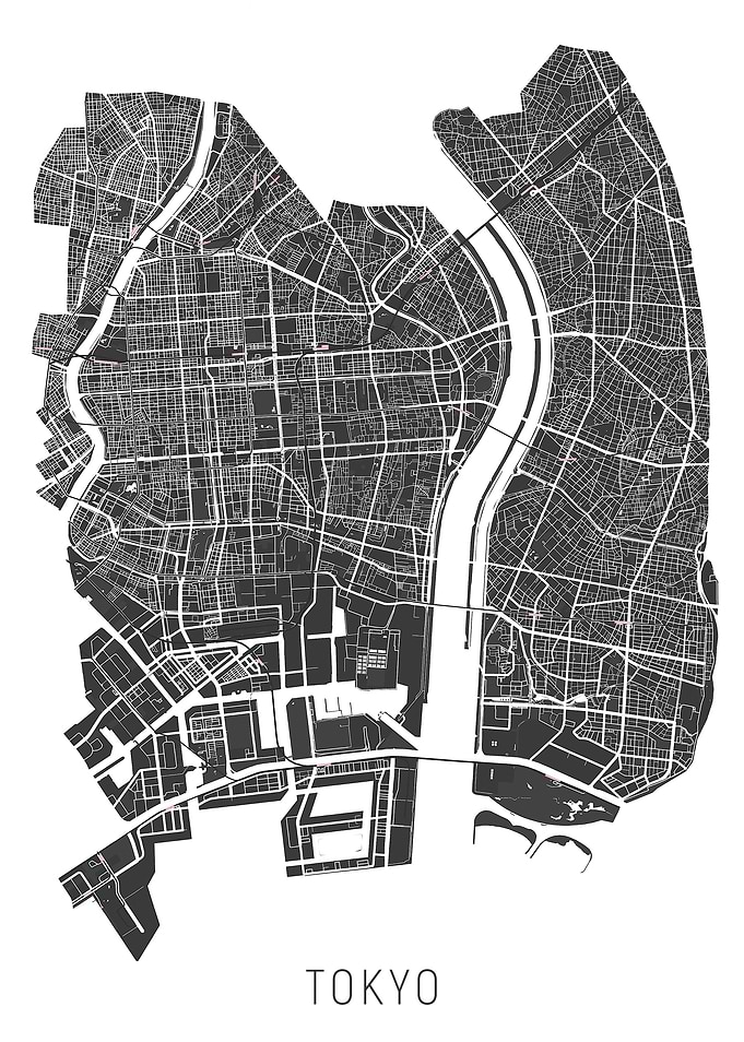 Tokyo Map Black