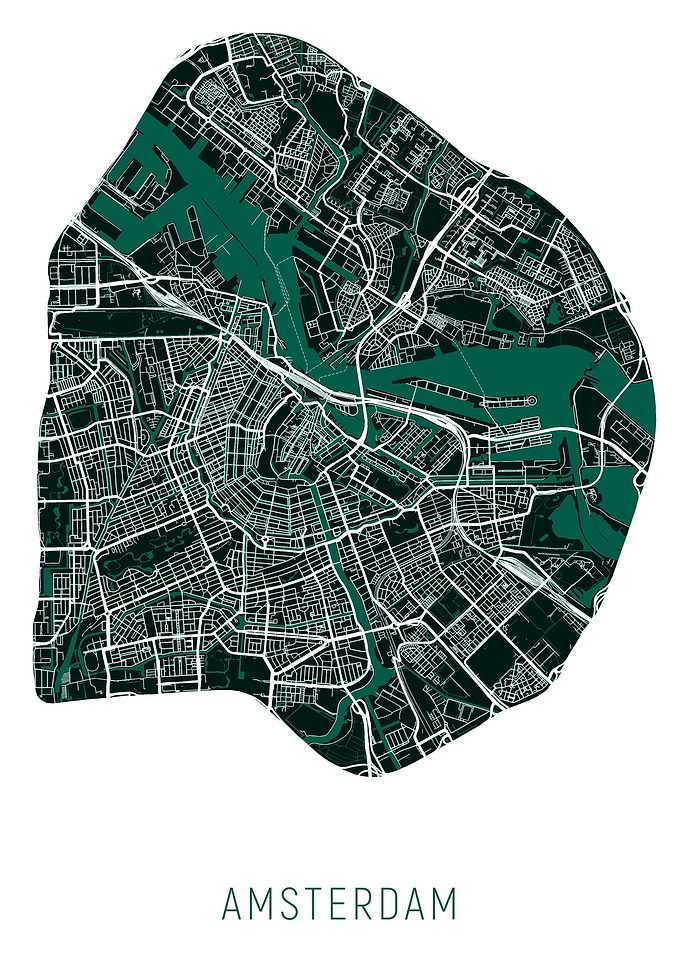 Amsterdam Map Green
