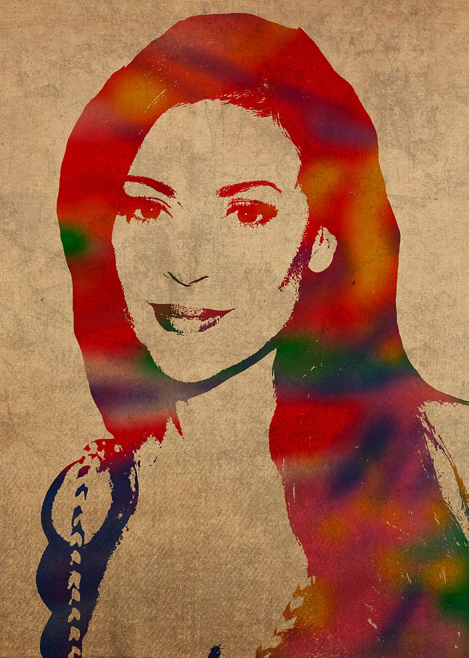 Alyssa Milano Watercolor Portrait