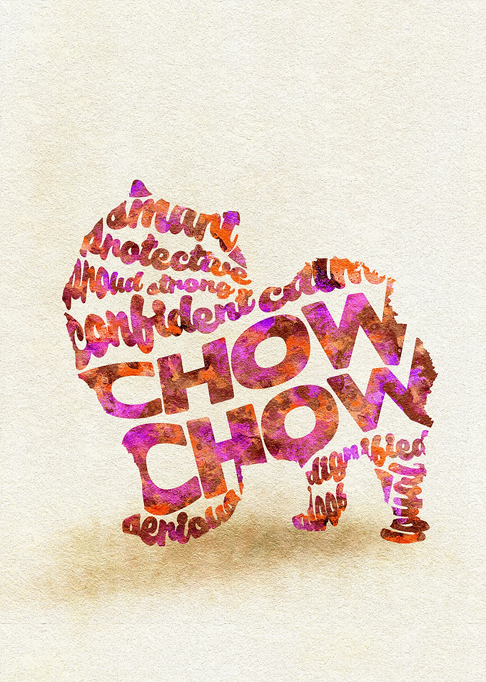 Chow Chow Dog Typography