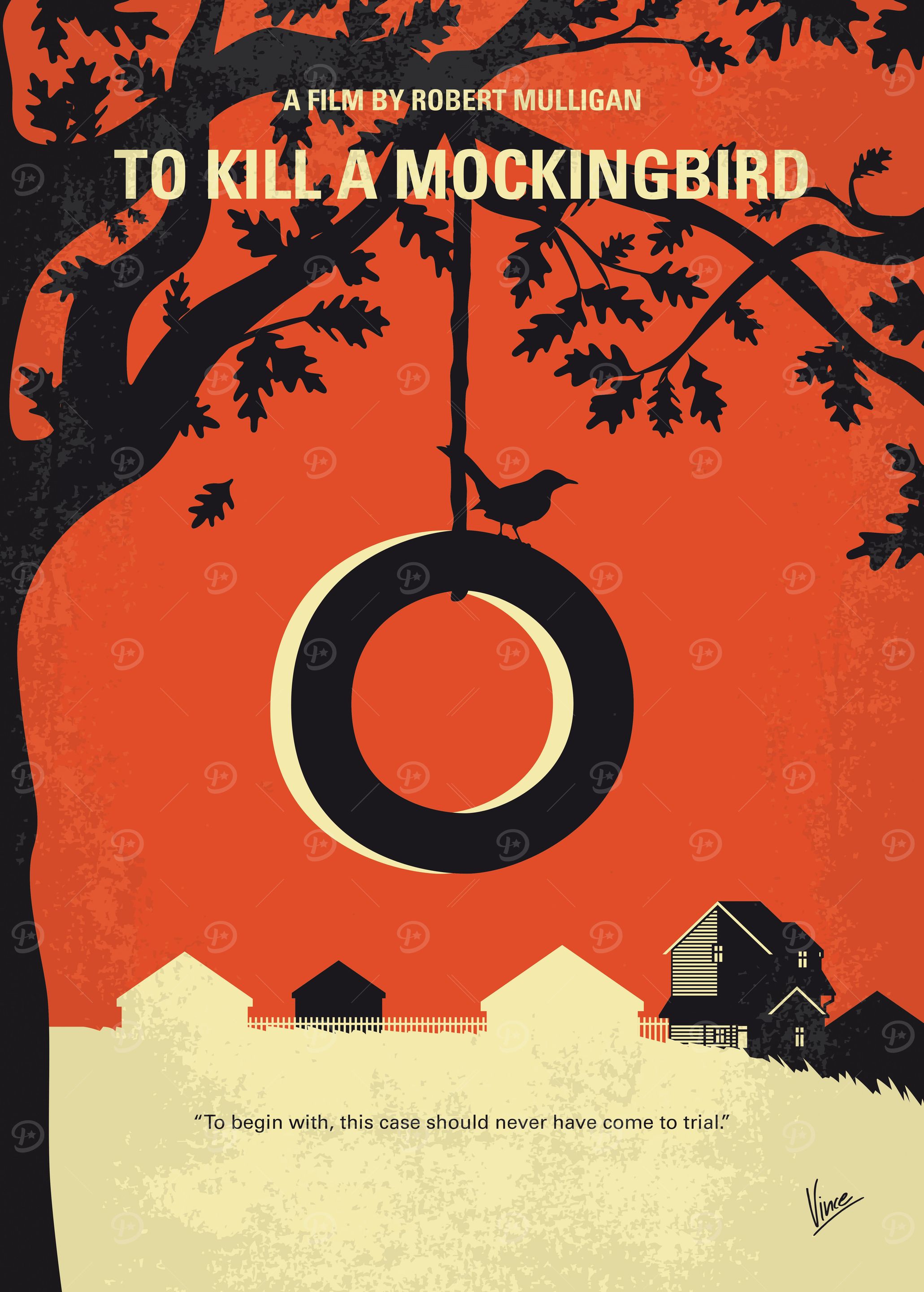No844 My To Kill a Mockingbird minimal movie poste