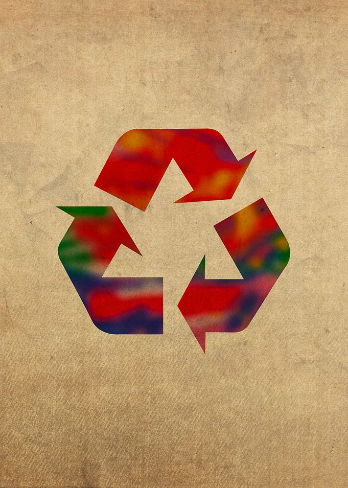 Recycle Symbol in Watercolor