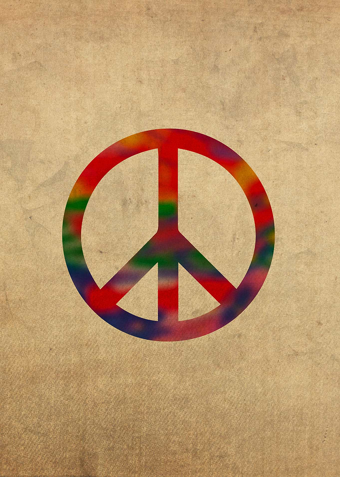 Peace Sign Symbol in Watercolor