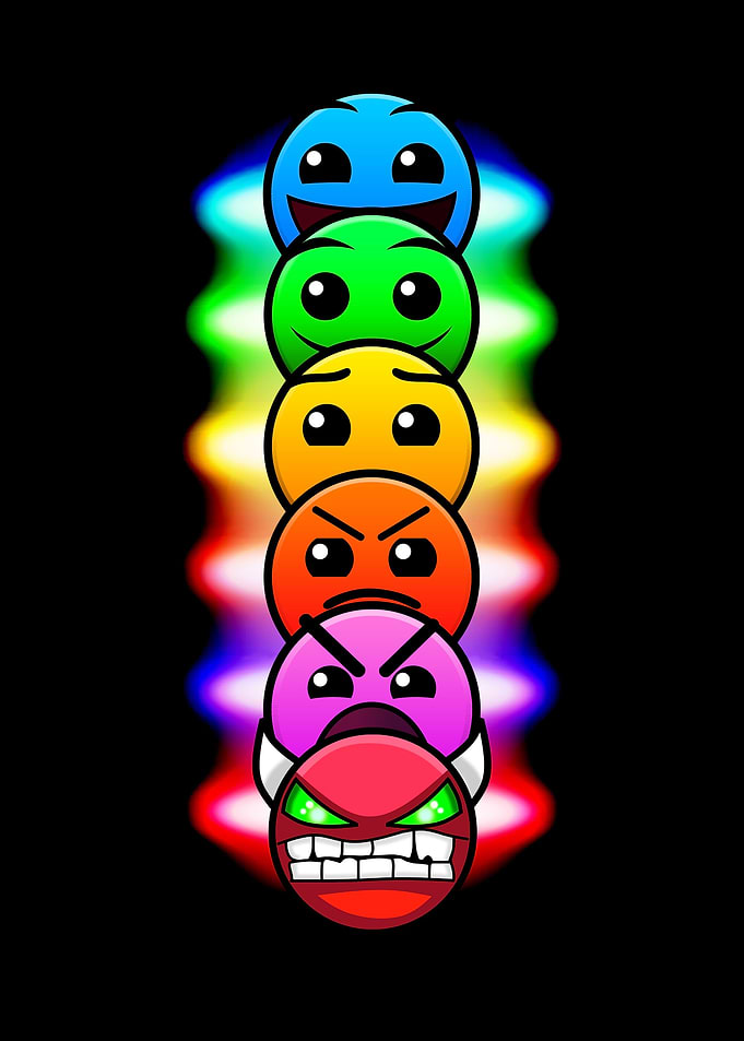 Geometry Dash Difficulty Faces poster