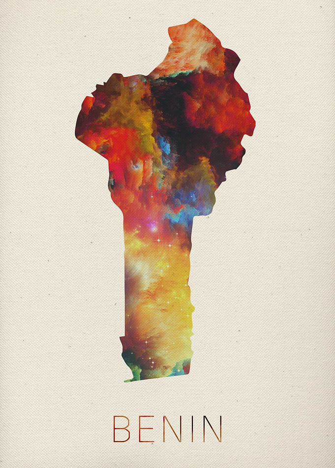 Benin Watercolor Map
