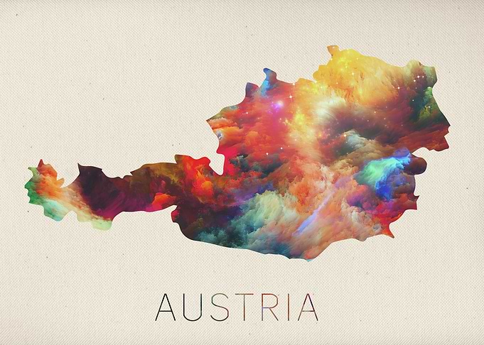 Austria Watercolor Map