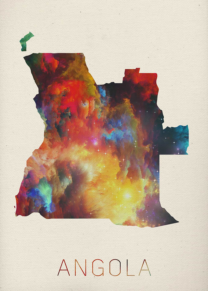 Angola Watercolor Map