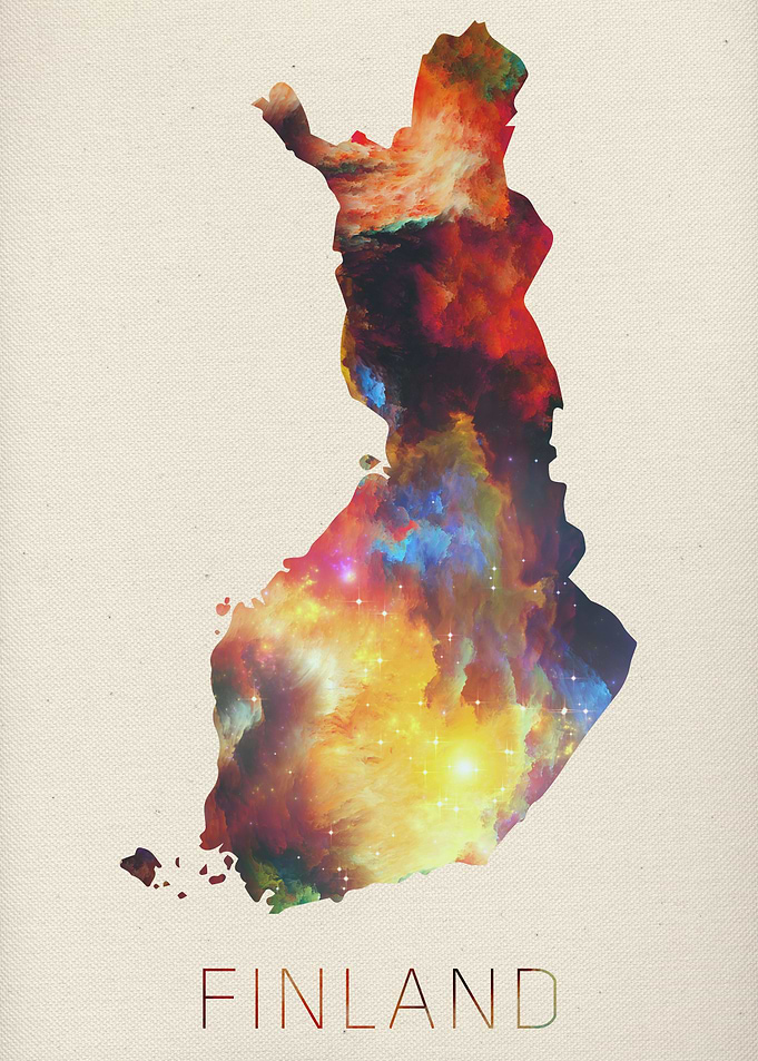 Finland Watercolor Map
