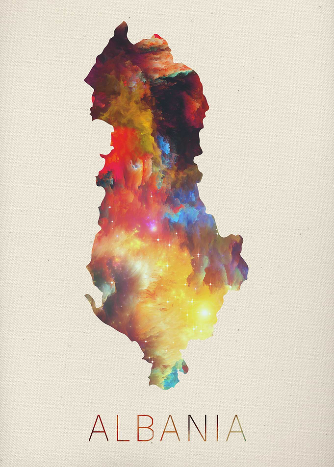Albania Watercolor Map