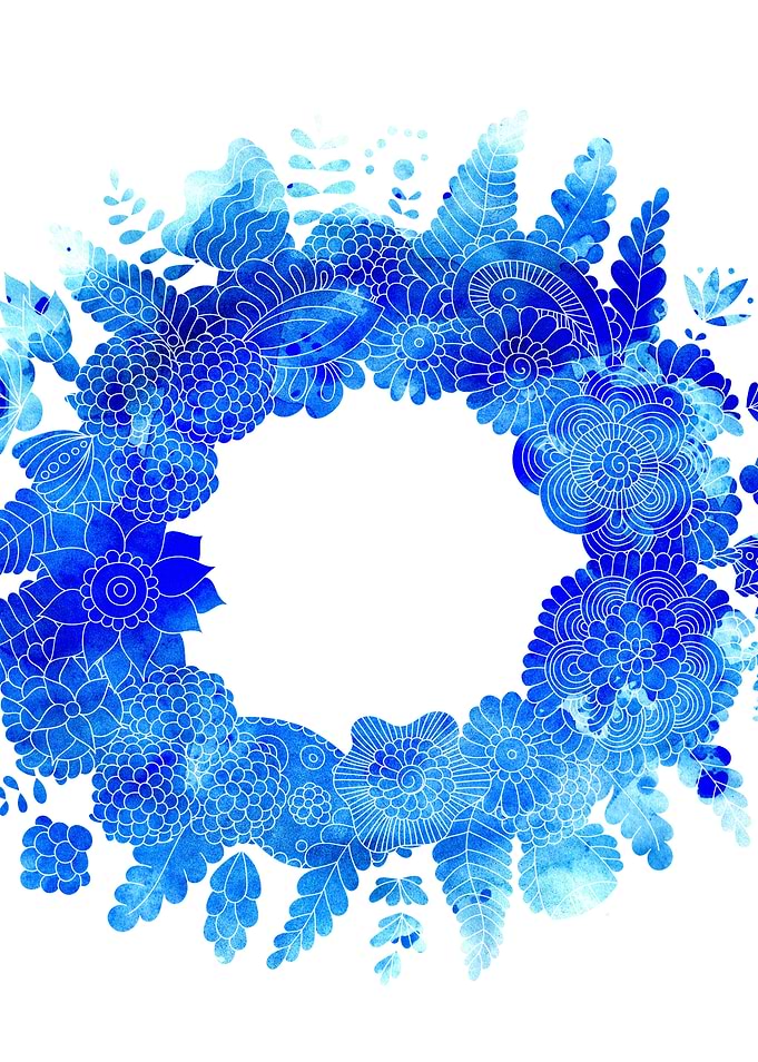 Blue Floral Pattern 01