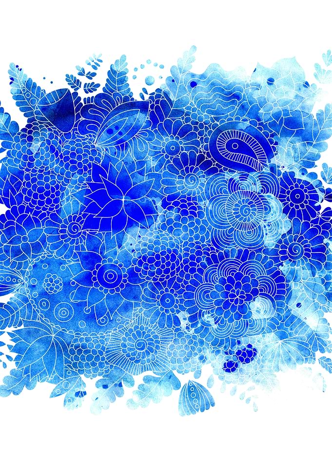 Blue Floral Pattern 02