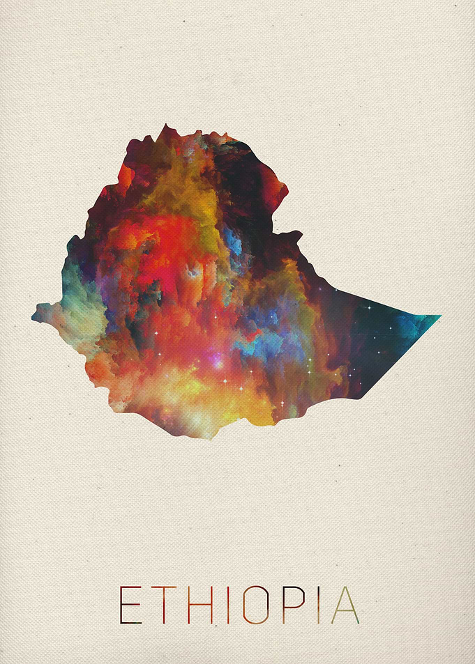 Ethiopia Watercolor Map