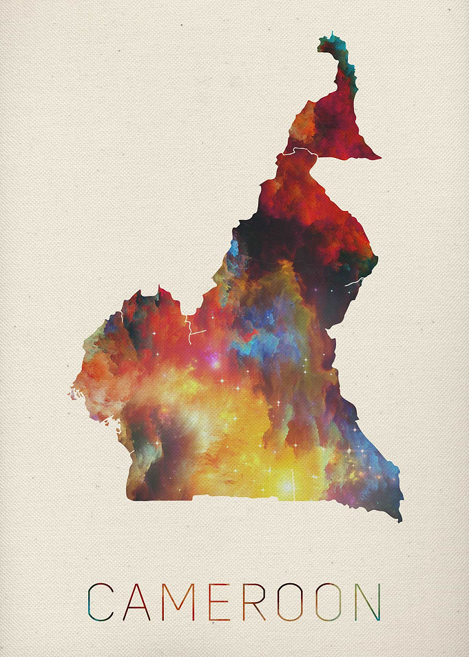 Cameroon Watercolor Map