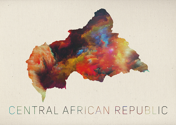 Central African Republic Watercolor Map