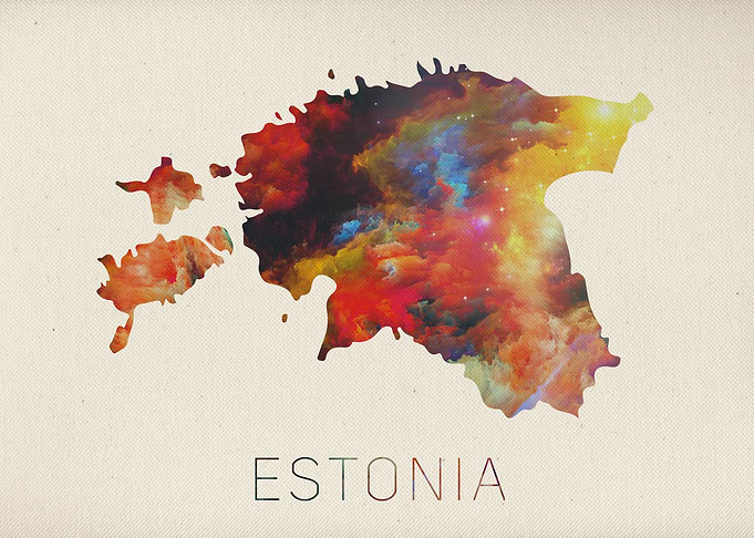 Estonia Watercolor Map