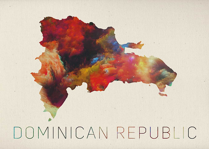 Dominican Republic Watercolor Map