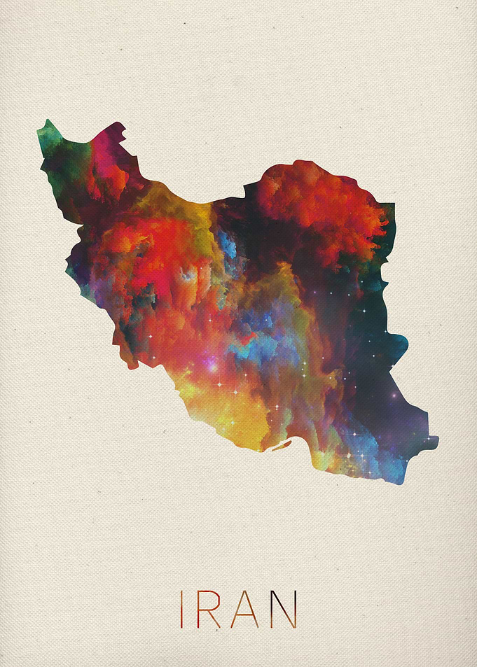 Iran Watercolor Map