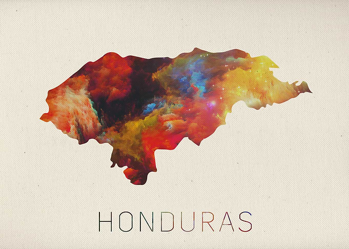 Honduras Watercolor Map