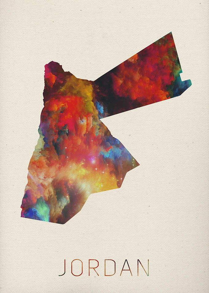 Jordan Watercolor Map