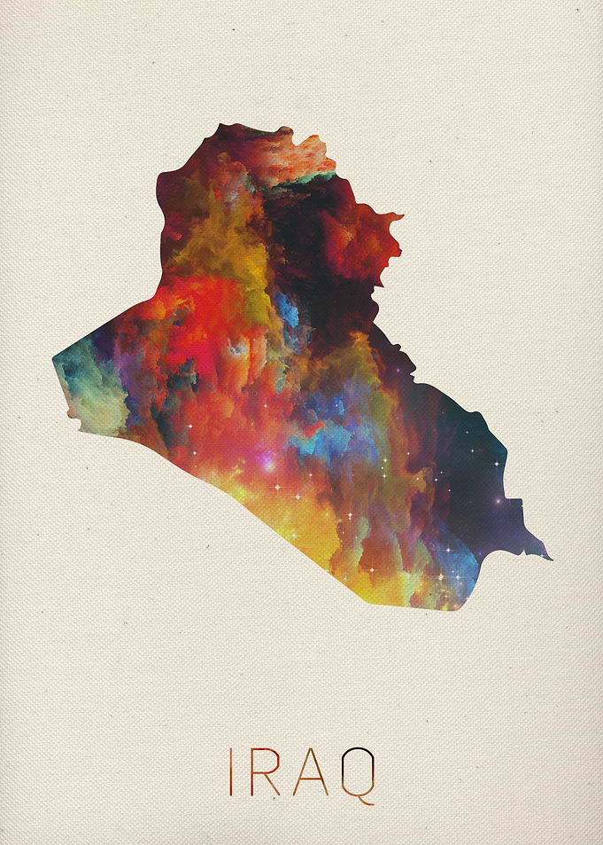 Iraq Watercolor Map