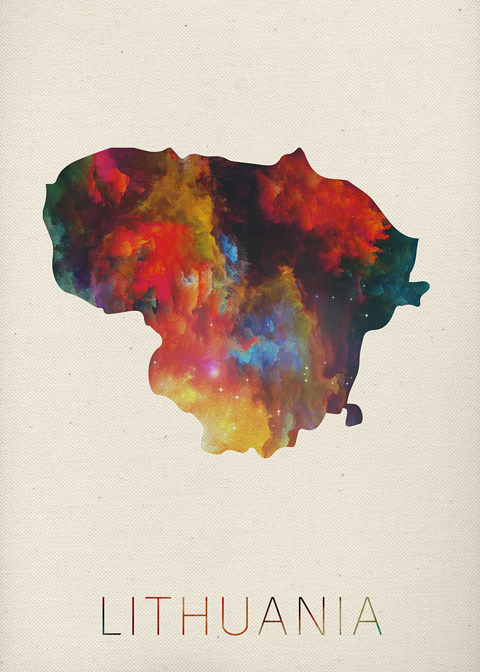 Lithuania Watercolor Map