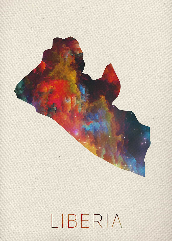 Liberia Watercolor Map