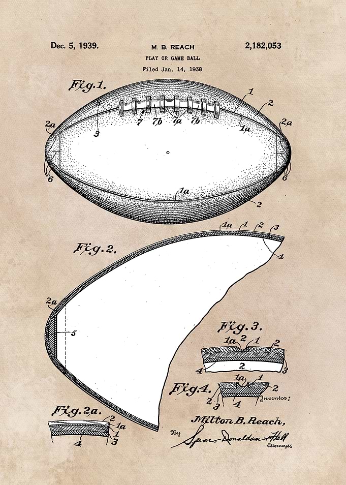 patent art Reach Play or game ball 1939