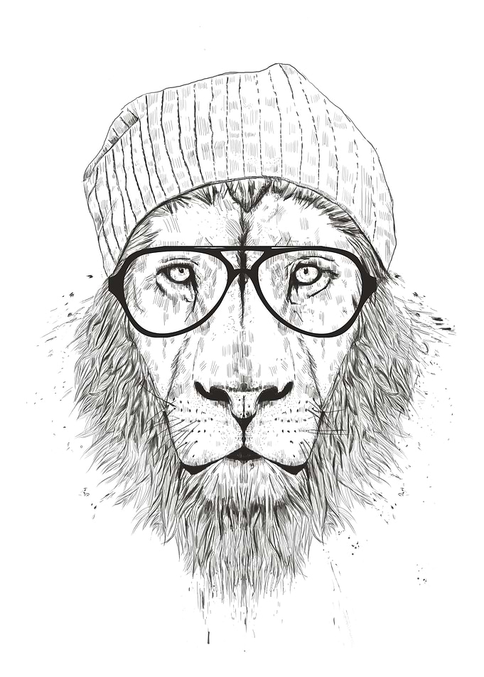 Cool lion (bw)