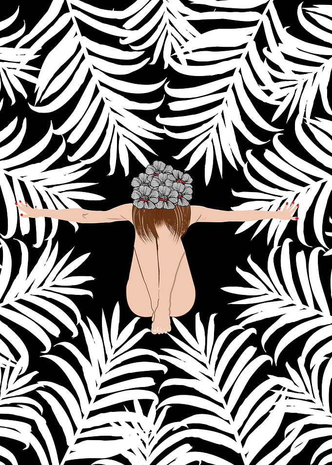 black and white Tropical design