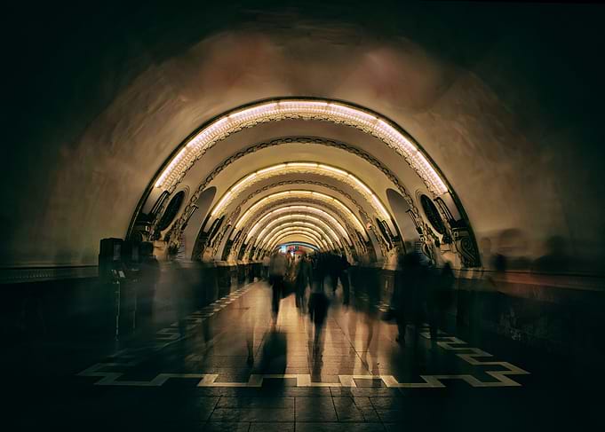 At the metro station